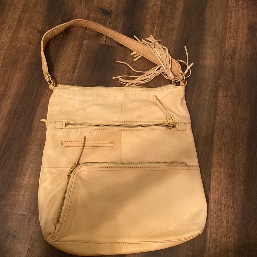 Leather HOBO bag saddle cream